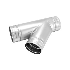 QWORK 4" Duct Splitter, 45° Degree 4 Inch Branch Metal Duct Connector 3 Way Hose Adapter/Splitter