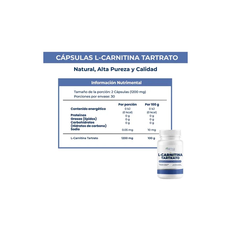 Carnitina Naima 300 Cápsulas 1200 Mg Por Porción Pack