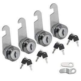 Bohaner 4 x16mm Cabinet Locks Security Mailbox Locks Keyed Cylinder Cam Locks Tool Box File Cabinet Desk Drawer with 8 Alike Keys