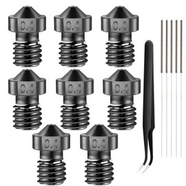 iMetrx 8PCS V6 Nozzles 0.4MM,Hardened Steel Nozzles+Stainless Steel Cleaning Kit, Extruder Nozzle for Monoprice Select mini, V5 V6, Prusa i3, Anet8, Anycubic i3 mega 3D Printer