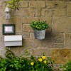 XONOR 4Pcs Galvanized Metal Hanging Wall Planter, Rustic Wall Flower