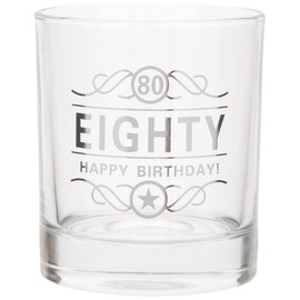 Maturi Eighty Happy Birthday! Spirit Glass 350ml Gift Boxed 80th Birthday