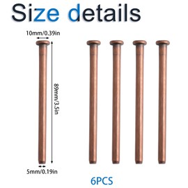 INCREWAY Scharnierstifte für Wohntüren, 8,9 cm, langlebig, moderner Stil, Scharnierstifte für Innentür, Sicherheitsersatz, rot, antikes Design, 6 Stück