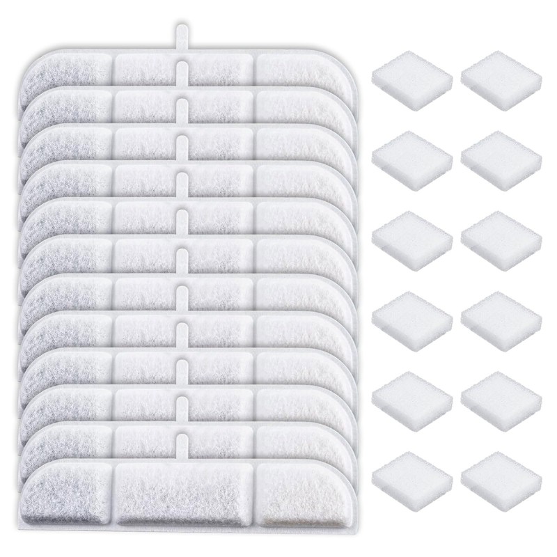 12 Packs Replacement Filters for DownyPaws Pet Wireless Cat Water