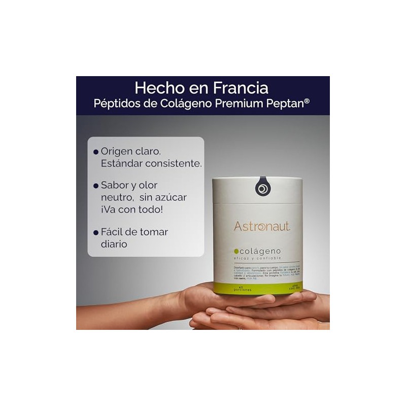 Colágeno Hidrolizado Premium 400g - Hecho en Francia, Alta absorción,