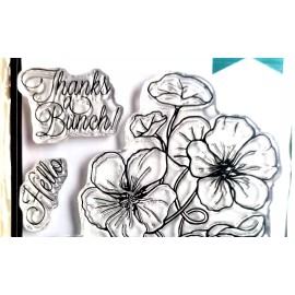 Hero Arts Nasturtium Flower Florals 3x4" Poly Clear Stamp Set by Hero Arts CM263 NEW!