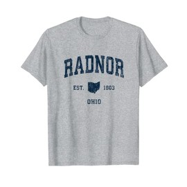 Radnor Ohio OH Vintage Athletic Navy Sports Design T-Shirt