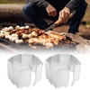 2Pcs Outdoor Stove Windscreen Foldable Portable Stainless Steel Camping Cooking