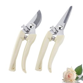 Leize Flower Scissors Set, 2 Pack Premium Thickened Stainless Steel Floral Shears, Strong Pruner for Flowers, Branches and Leaves, Upgrade