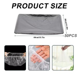 50 Pack Elastic Paint Tray Liners 40x30cm Small Size - Thick Leak Proof Disposable Pan Covers Eco Friendly Non Toxic Grip Fit for Painting and Pet Trays