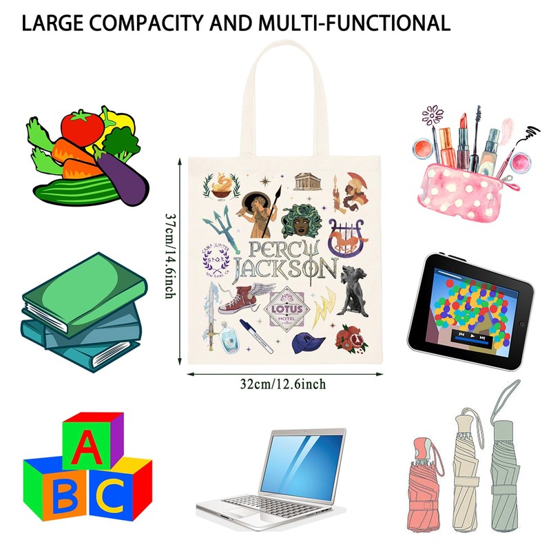 FOTAP Camp Half Blood Cabins Canvas Shopping Bag Gift Book