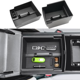 Coleya Double Layer-2024 2025 2026 Traverse Center Console Organizer for Chevy Traverse (LT/Z71/RS/High Country/LS),with Small Handle&Coin Holder, Durable ABS Plastic Tray 2025 Traverse Accessories