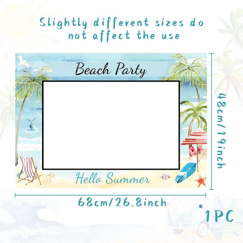 JeVenis Surf Party Photo Booth Props Frame Summer Pool Beach