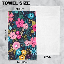 Wotinsi Amazing Floral Hand Towels for Bathroom Set of 2 Colorful Flowers Hand Towels Soft Absorbent Decorative Hand Towels for Bathroom Kitchen Sports Gym Yoga Home Decor 14 x 28 in