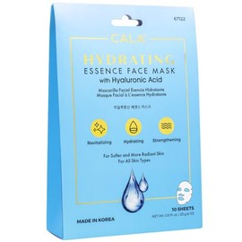 Cala Hydrating Essence Face Masks with Hyaluronic Acid - 10 Sheets Moisturizing Sheet Masks for Radiant, Plump Skin