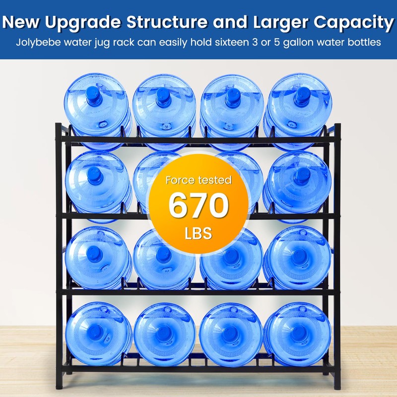 5 Gallon Water Jug Holder Stand for 16 Slots, 4