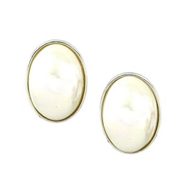 Jewelry Shop M e0101 Pearl, Oval Simple Earrings, Pearl