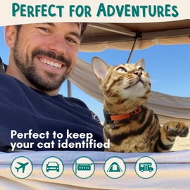 Quick Release Breakaway Cat Collar + AirTag Holder by OutdoorBengal - with Soft Padding, Tactical Fabric Exterior, Natural and Neon Color Options, Compatible with Moto Tag (Famingo Pink)