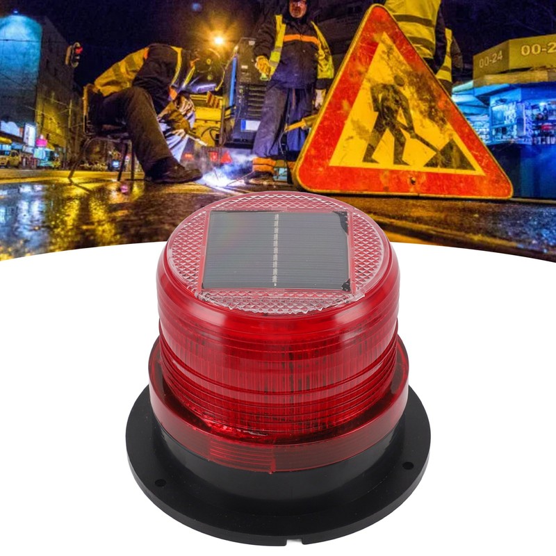 Solar Beacon Light Caution Light 8 LED Dusk to Dawn