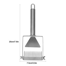 17 Tines Adjustable Honey Uncapping Fork, Stainless Steel Honeycomb Scraper Hand Beehive Fork Shovel Tool Bee Keeping Tool