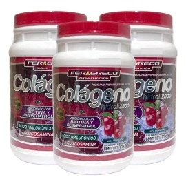 Colágeno Hidrolizado Glucosamina Biotina Arándano 3 Pzs