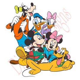 Static Cling Decoration for Windows, Mirrors, Metal or Other Non-Porous Surfaces for Mickey and his Friends (Ver.1) Lovers. (One Stop Decals Version) (5" Longest Side)