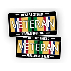 Operation Desert Storm and Shield Veteran License Plate Gulf War Veteran Auto Tag