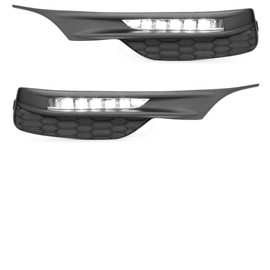 HECASA Pair LED Fog Lights Driving Lamps Kit Compatible with 2016 2017 Honda Accord Sedan 4Dr Replacement for HO2592142 HO2593142 Front Fog Lamps w/Bezel Switch Wires