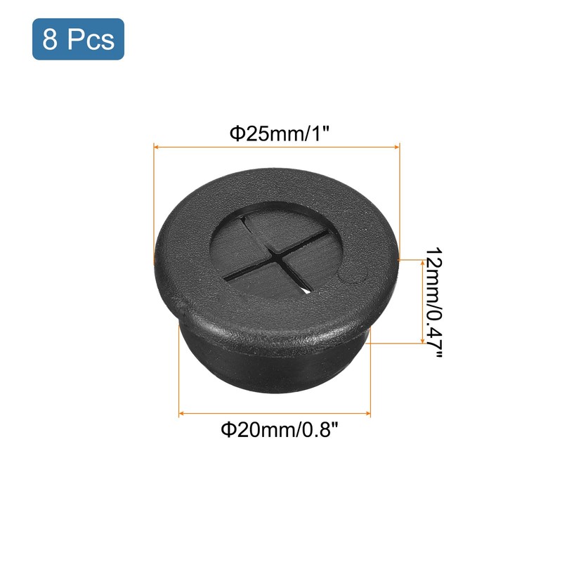 QUARKZMAN Pack of 8 Cable Grommets, 13/16 Inch (20 mm)
