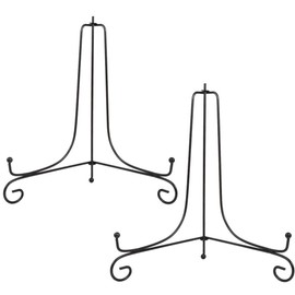 Tincogo (2 Stück Schwarz Metall Tellerständer Tellerhalter Eisen Staffelei Display Ständer für Schüssel Teller Kunst Foto Bilderrahmen 12 Zoll