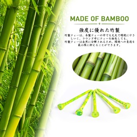 T-711 Bamboo Golf Tees, Stylish, Long Tees, 2.8 inches (70 mm) & 3.3 inches (83 mm), Choose from 2 Sizes, 50 Pieces, 60 Pieces, 100 Pieces, 200 Pieces, Large Capacity Pack, Nice Colors, Durable