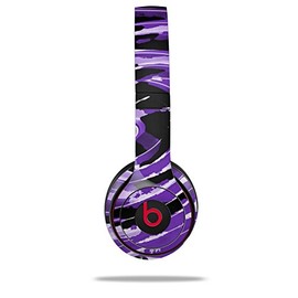 WraptorSkinz Skin Compatible with Beats Solo 4, Solo 3 and Solo 2 Wireless Headphones - Alecias Swirl 02 Purple - Decal Vinyl Wrap (Headphones NOT Included)