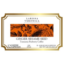 Ginger Sesame Seed Tanzania Peaberry Coffee (Single Serve K-Cup Pods) (Gourmet, Naturally Flavored, Whole Coffee Beans) (12 pods, ZIN: 577553) - 2 Pack
