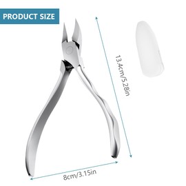 Beugo Nail Clippers for Ingrown Toenails, Cuticle Remover, Stainless Steel Nail Clippers, Corner Pliers with Straight Blade, Nail Scissors for Thick Foot and Fingernails