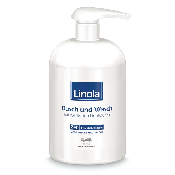 Linola Shower and Wash 500 ml in Dispenser - for Dry or Neurodermatitis Prone Skin