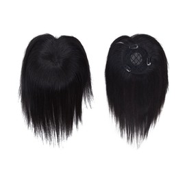 Remeehi Human Hair Topper Extensions Clip In Side Part Bangs Top piece Closures Hand Made Tied Hair Topper 8"
