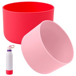 Silicone Boot for Owala, 2.95 Inch Diameter Bottle Boot Anti-Slip Bottom Protective Cover Water Bottle Accessories Compatible with Owala 24 oz (Rose Red, Pink)