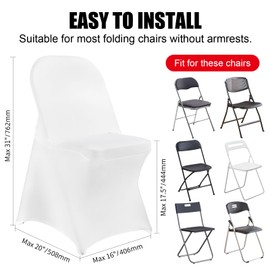 LGJIAOJIAO Stretch Spandex Chair Covers - 30 PCS, Folding Kitchen Chairs Cover, Universal Washable Slipcovers Protector, Removable Chair Seat Covers, for Wedding Party Dining Room Banquet Event