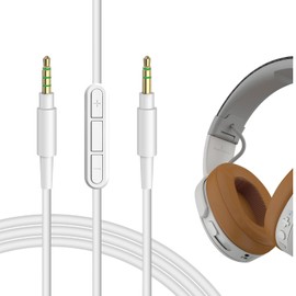 Geekria Skullcandy Hesh, Hesh 2.0, Crusher, Grind Auriculares de Reemplazo Cable de Audio para Auriculares, White with Mic and Volume Control