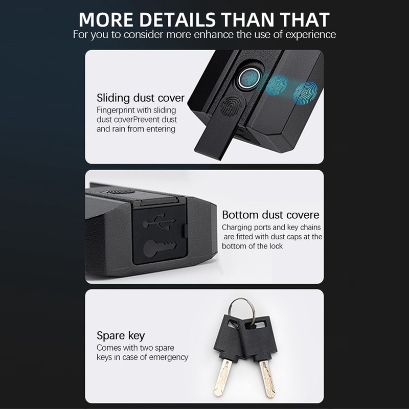 Fingerprint Padlock IP67 Water Resistant APP Control Smart Pad Lock