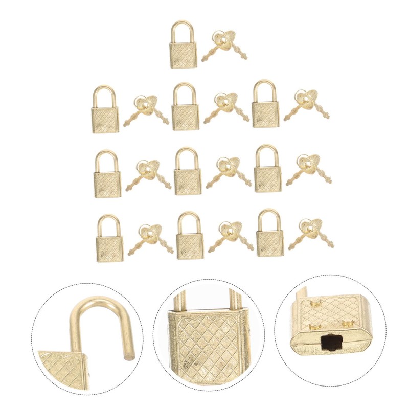 Operitacx 10Pcs Zinc Alloy Padlocks Rustproof Suitcase Locks for Travel