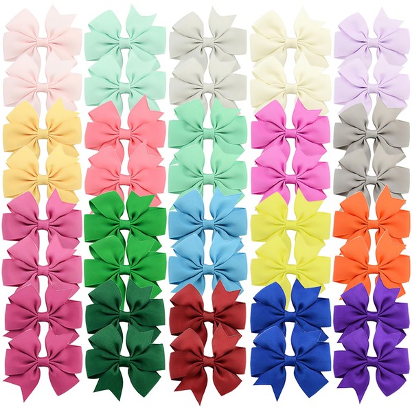 YHXX YLEN 3in Baby Girls Hair Bows Boutique Ribbon for Teens Toddlers Friends (20 Pair2)