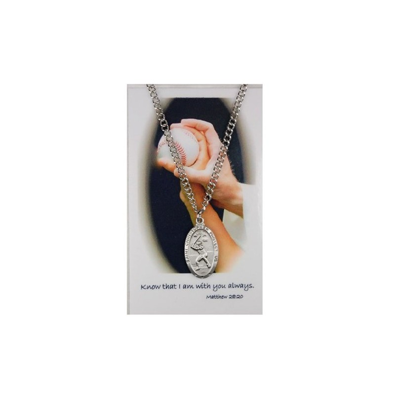 Boys St. Christopher Baseball Medal with Prayer Card