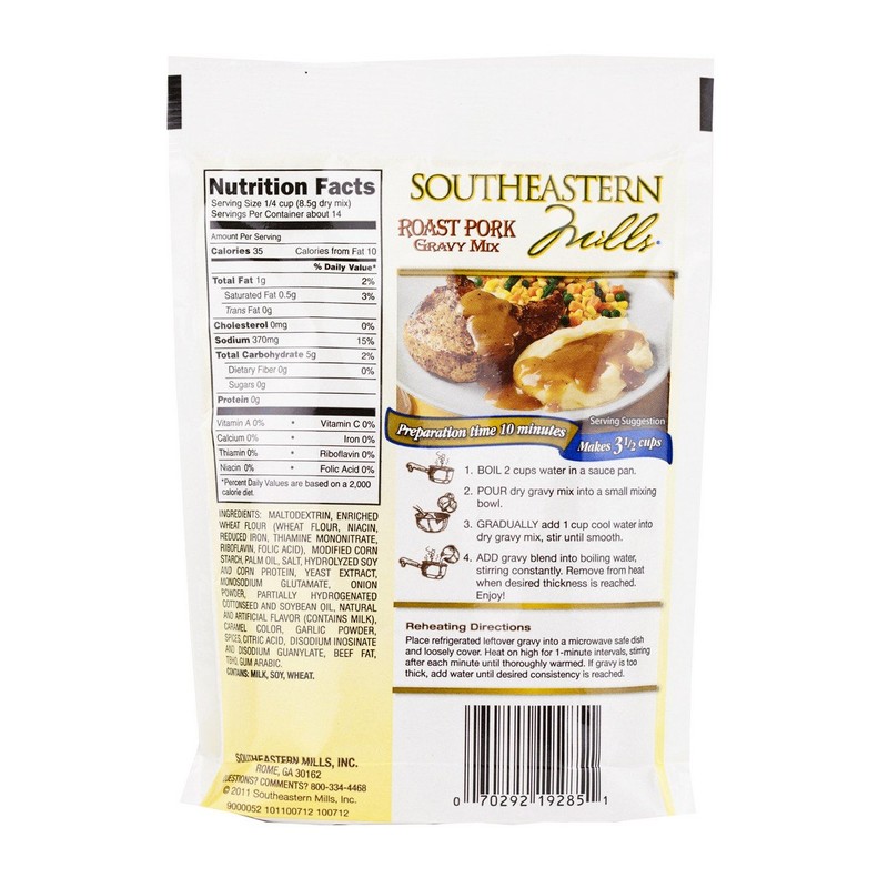 Southeastern Mills Roast Pork Gravy Mix, 4.2 Oz. Package (Pack