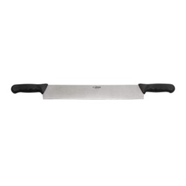 Double Handle Cheese Knife ~ 15 Inch Blade ~ 5" Black Plastic Handles ~ Use for Cheeses, Cakes, Vegetables, Soaps, Etc.