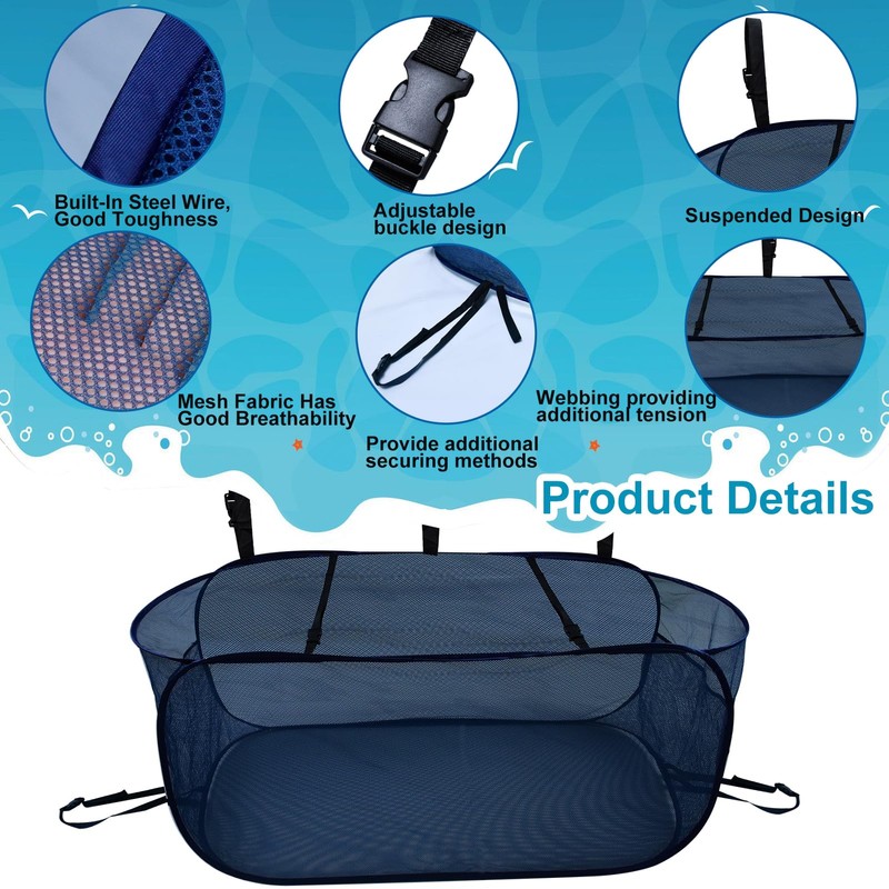Pop-Up Pool Float Storage Bag,47x23.6x23.6inch Hanging Mesh Organizer Adjustable Pool
