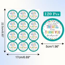 Anwyll Thank You for All You Do Stickers,Kudos Appreciation Thank You Stickers,120 Pcs 2 Inch Colorful Dots Online Retailers Mail Envelope Packaging Circle Stickers Labels for Teacher Employees Nurses