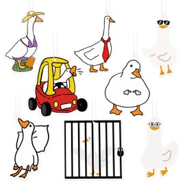 8 Pcs Silly Goose Car Air Fresheners Funny Farm Animal Honk Incense Chips Scented Diffuser Hanging Ornaments Decor for Rearview Mirror Cute Automotive Interior Accessories Gifts for Men Women Drivers