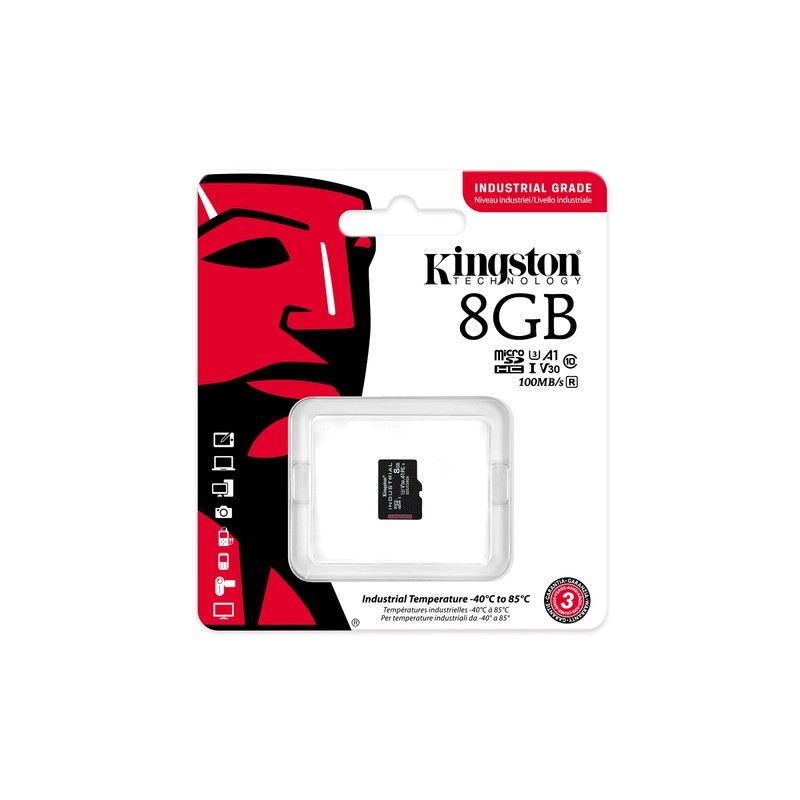 Kingston Industrial microSD - 8GB microSDHC Industrial C10 A1 pSLC