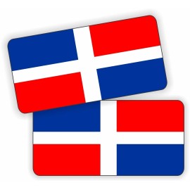 Unbranded/Generic pair - 1"x2" Dominican Republic Vinyl Flag Stickers Decals Flags Hard Hat Helmet